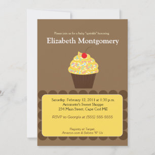 Yummy Cupcake Baby Shower Sprinkle 5x7 Invitation