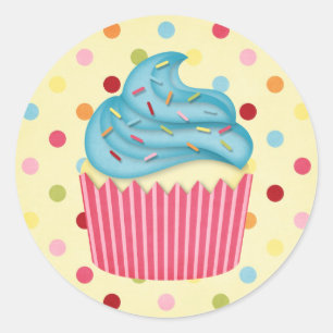 yummy cupcake classic round sticker