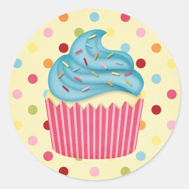 yummy cupcake classic round sticker (Front)