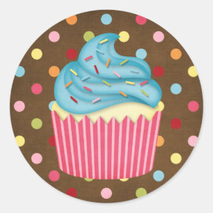 yummy cupcake classic round sticker