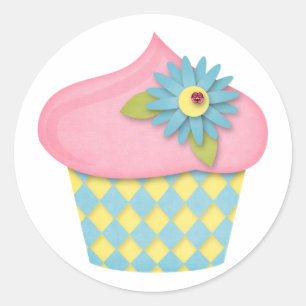 yummy cupcake classic round sticker