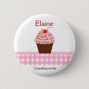 Yummy Cupcake NAME TAG Personalised Button