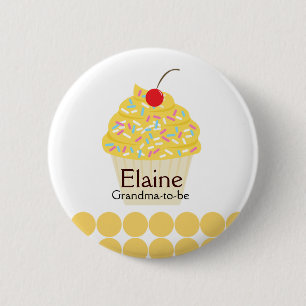 Yummy Cupcake NAME TAG Personalised Button