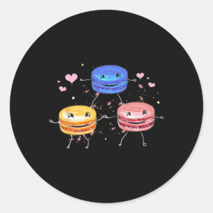 Yummy Cute Cheerleading Macaroon Gift Classic Round Sticker