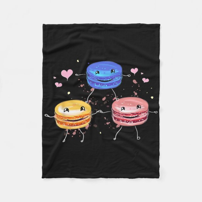Yummy Cute Cheerleading Macaroon Gift  Fleece Blanket (Front)