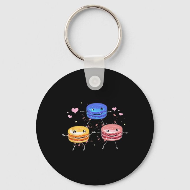 Yummy Cute Cheerleading Macaroon Gift  Key Ring (Front)