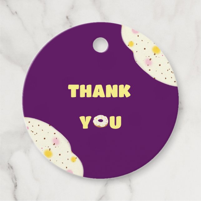 Yummy doughnut favour tags (Front)