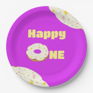 Yummy doughnut paper plate