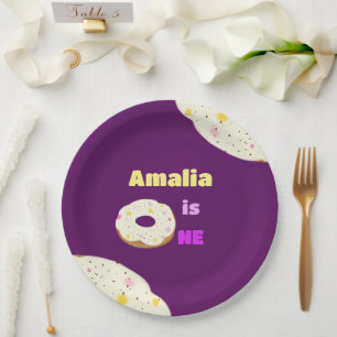Yummy doughnut paper plates