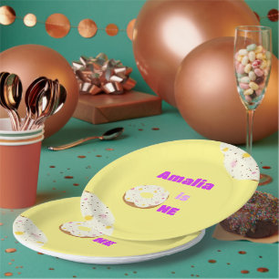 Yummy doughnut paper plates