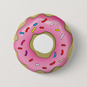 Yummy Doughnut with Icing and Sprinkles 6 Cm Round Badge