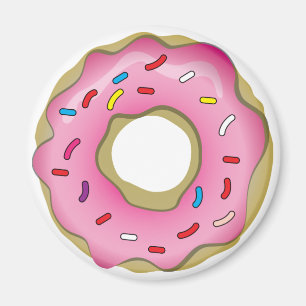 Yummy Doughnut with Icing and Sprinkles Magnet