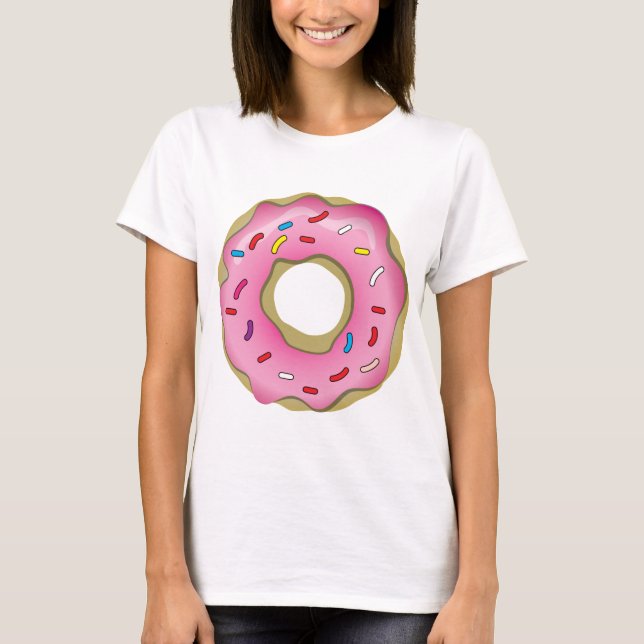 Yummy Doughnut with Icing and Sprinkles T-Shirt (Front)