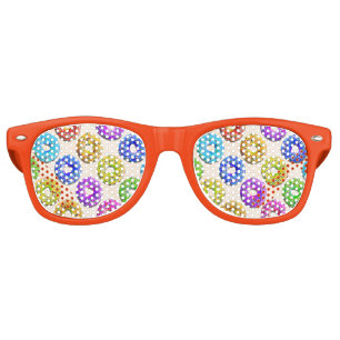 Yummy doughnuts pattern retro sunglasses
