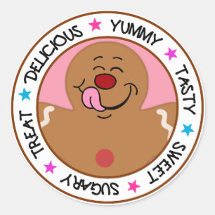Yummy Gingerbread Man Cookie Classic Round Sticker