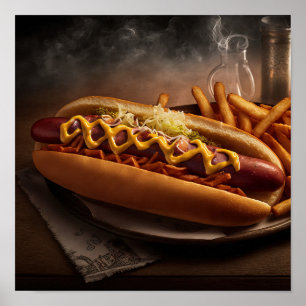Yummy Hot Dog  Kitchen Wall Art
