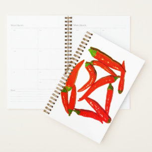 Yummy Hot Red Chilli Peppers Pepper Pattern Planner
