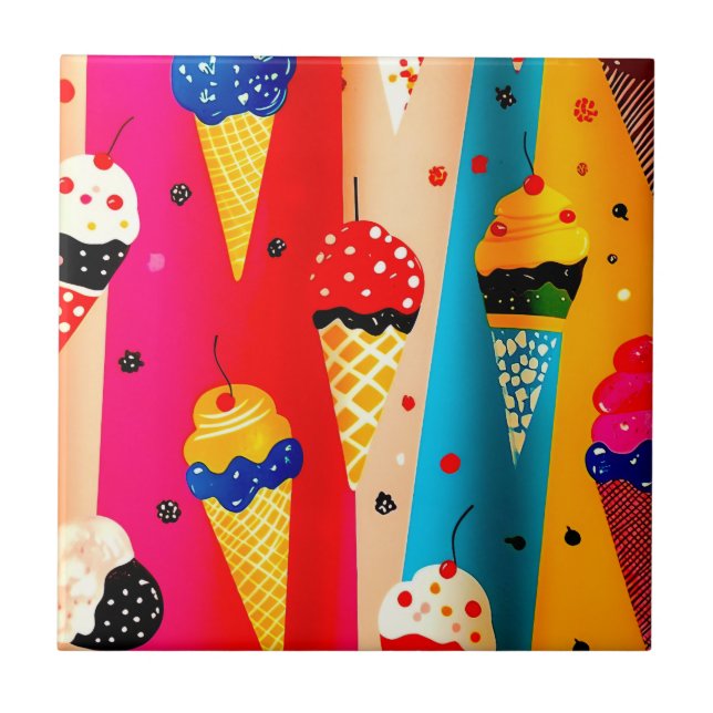 Yummy Ice Cream Ceramic Tile (Front)
