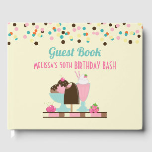 Yummy Ice Cream Desserts Birthday Bash Guest Book