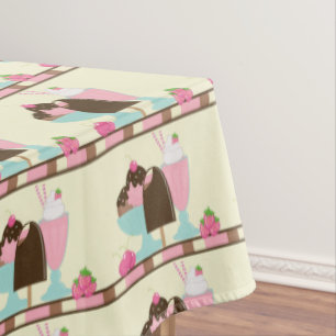Yummy Ice Cream Desserts Pattern Tablecloth