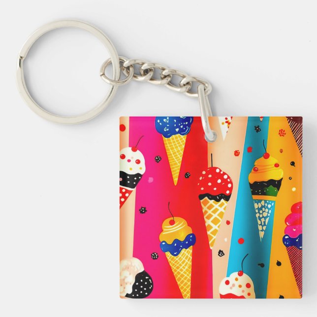 Yummy Ice Cream Key Ring (Front)