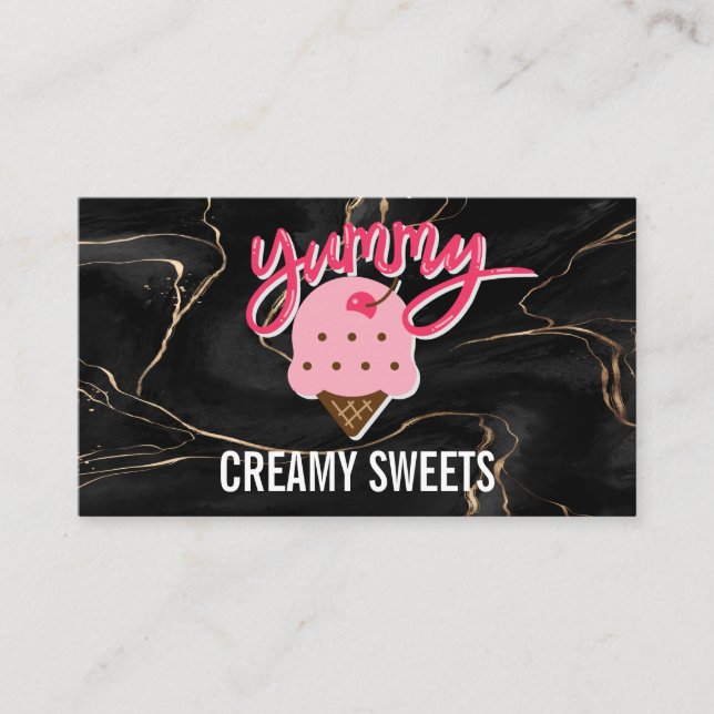 Yummy Ice Cream Logo Business Card (Front)