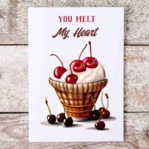 Yummy Ice Cream Themed Happy Anniversary Card