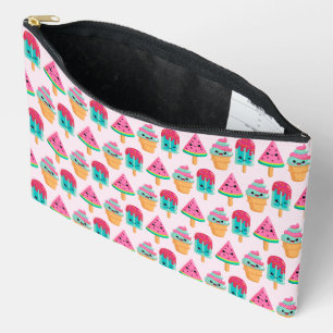 Yummy Ice Cream Trio Summer Pattern Accessory Pouch