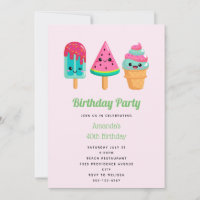 Yummy Ice Cream Trio Summer Vibe Birthday