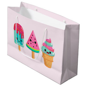 Yummy Ice Cream Trio Summer Vibe Birthday Large Gift Bag