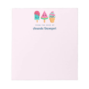 Yummy Ice Cream Trio Summer Vibe Notepad