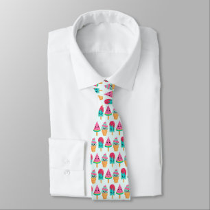 Yummy Ice Cream Trio Summer Vibe Pattern Tie