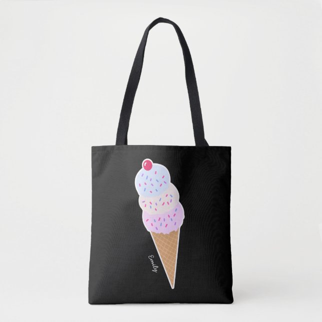Yummy Icecream Cone Personalised Tote Bag (Front)