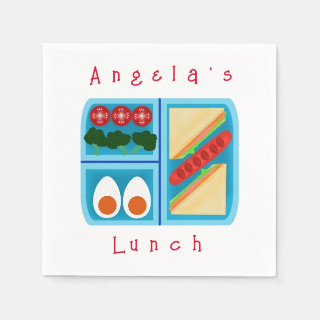 Yummy Lunch in Lunch Box Napkin (Front)
