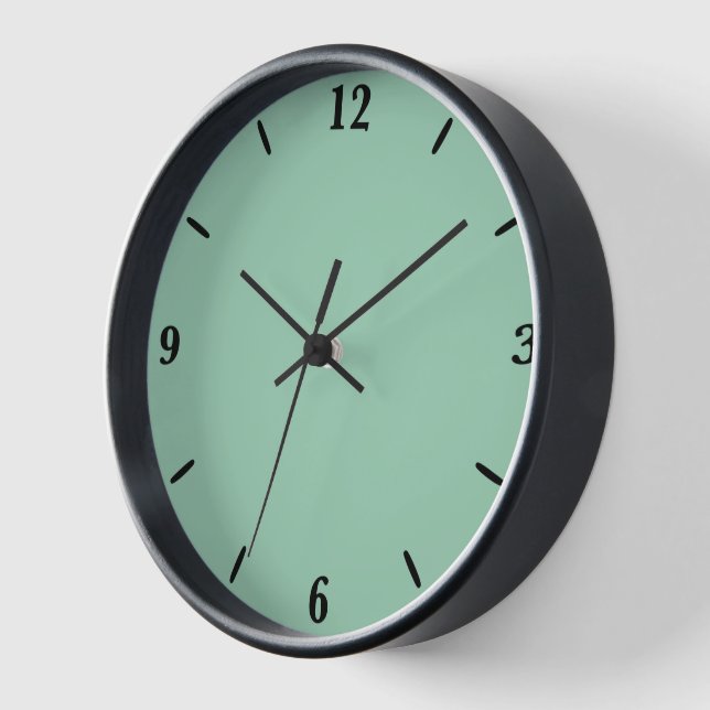 Yummy Mint Green Solid Colour Clock (Angle)