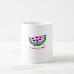 Yummy Neon Plaid Watermelon Slice Icon Coffee Mug