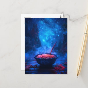 Yummy Noodles in a Starry Night Postcard