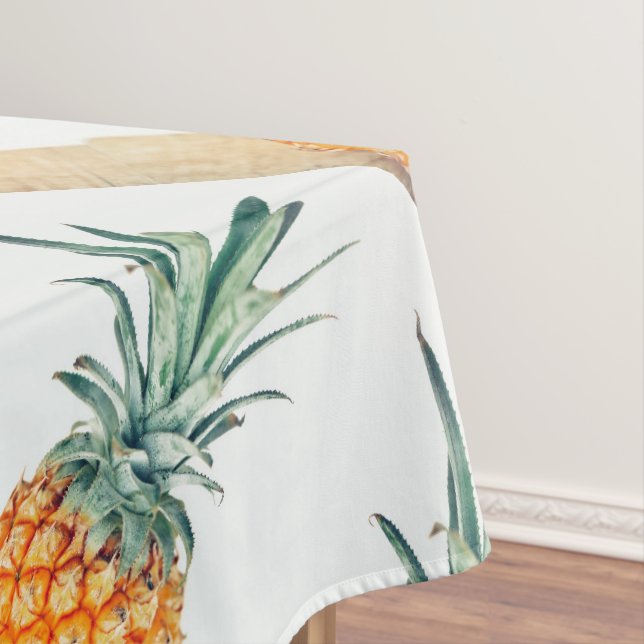 Yummy Pale Green Pastel Pineapple Fruit Tablecloth (In Situ)