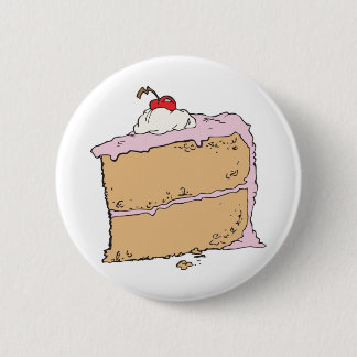 yummy piece of cake 6 cm round badge