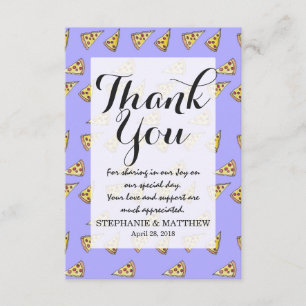 Yummy Pizza and Pepperoni Foodie Watercolor Thank You Card