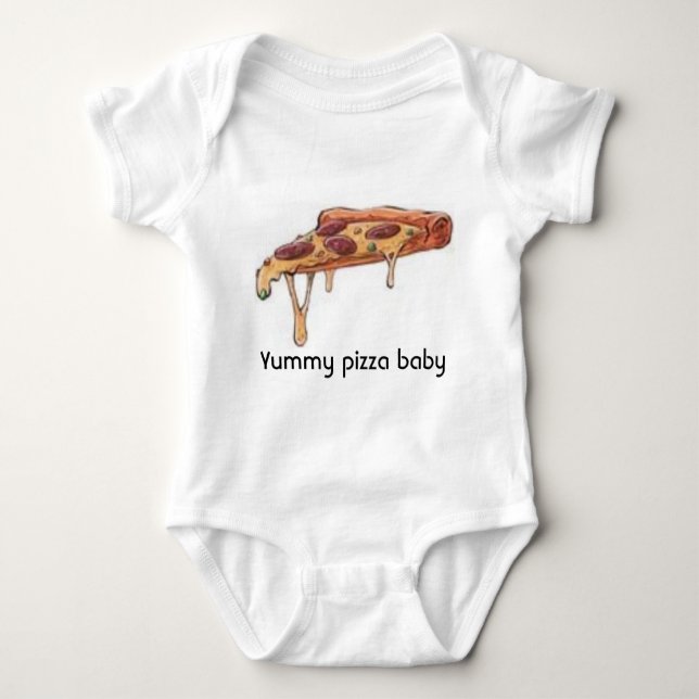 Yummy pizza baby bodysuit (Front)