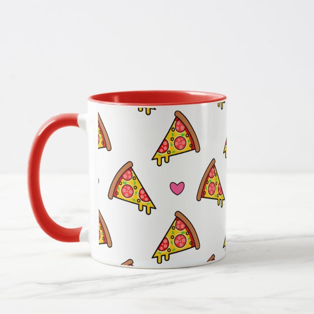 Yummy Pizza Slices Pattern Mug (Left)