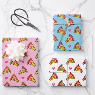 Yummy Pizza Slices Pattern Wrapping Paper Sheet