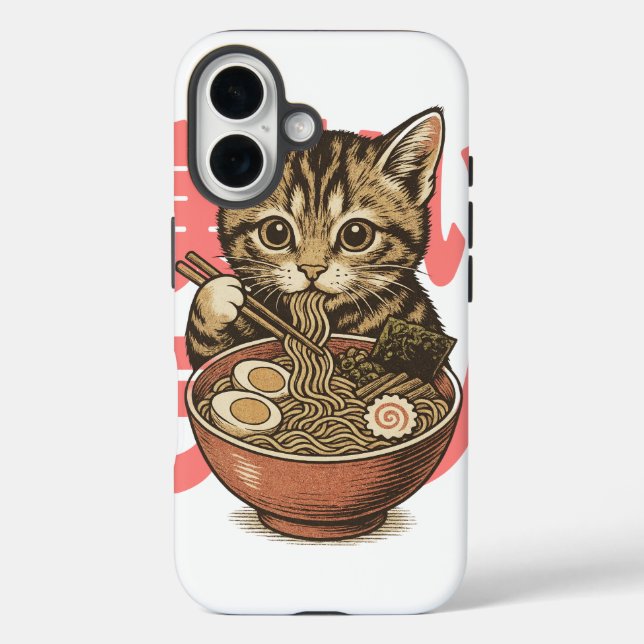 Yummy Ramen Kitten Case-Mate iPhone Case (Back)