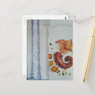 Yummy Seafood in a room surreal collage Postcard