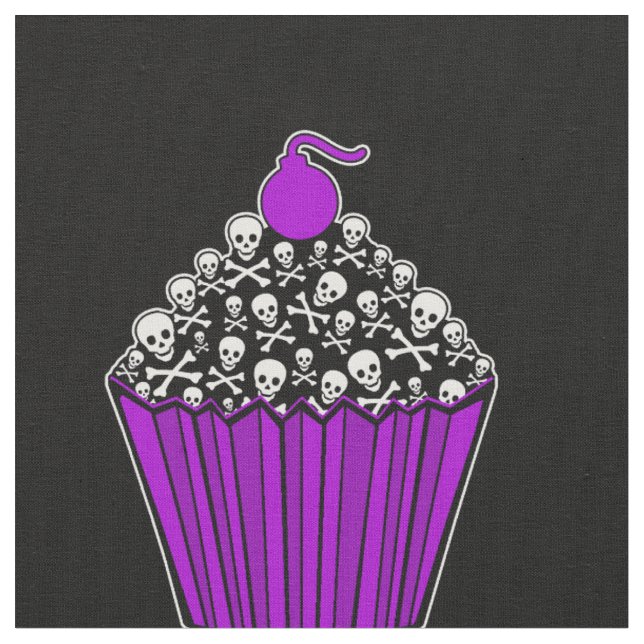 +{ Yummy Skull Cupcakes }+ Fabric (Close Up)