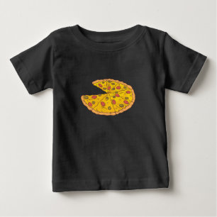 Yummy Sliced Pizza Cartoon Design Baby T-Shirt