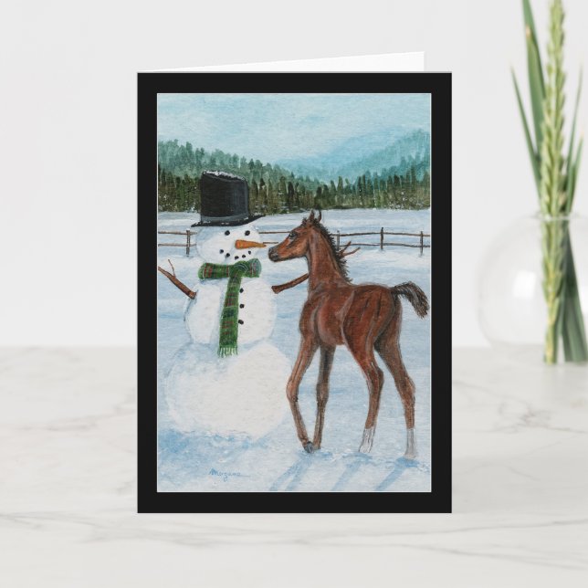 Yummy Snowman Foal Christmas Card (Front)