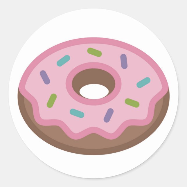 Yummy Sprinkle Doughnut Emoji Classic Round Sticker (Front)