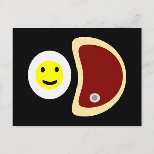 Yummy Steak and Eggs Postcard